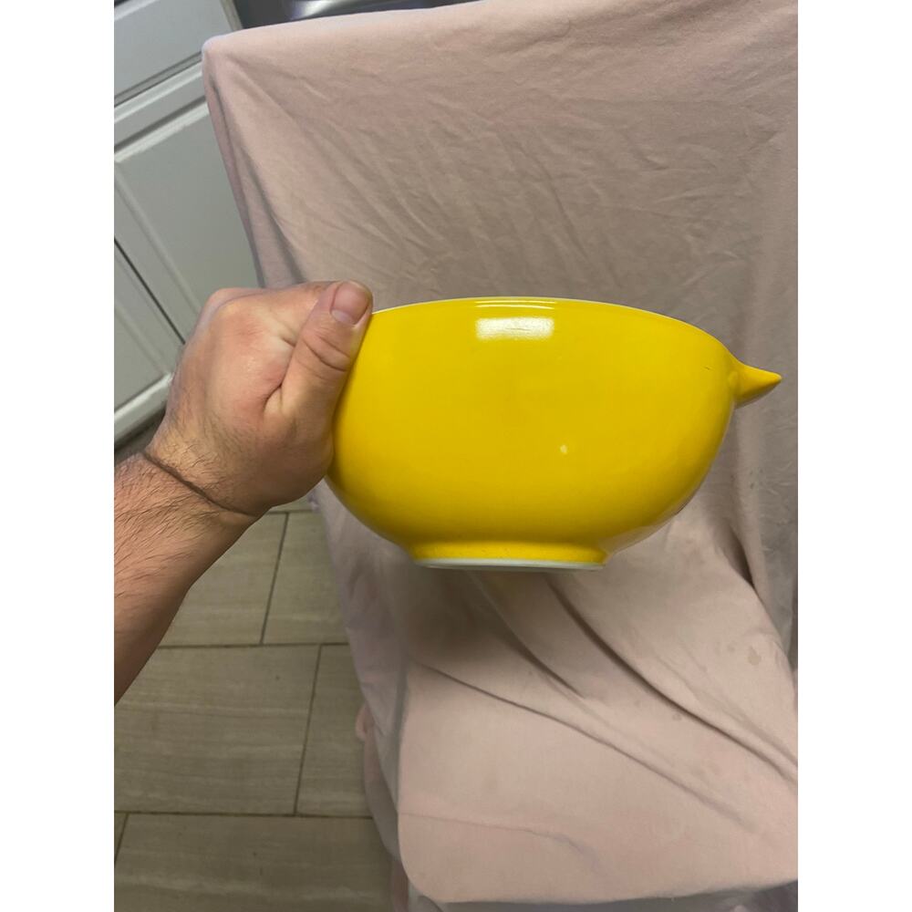 Vtg PYREX #443 Citrus Gold Orange Yellow 2.5Qt Nesting Cinderella Mixing Bowl